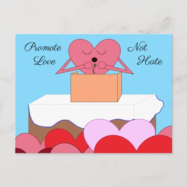 Carte Postale Coeur Donner un discours sur l'amour : (Devant)