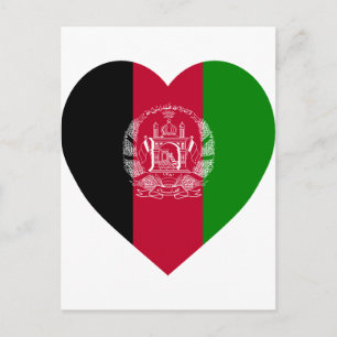 Carte Postale Coeur du drapeau afghan