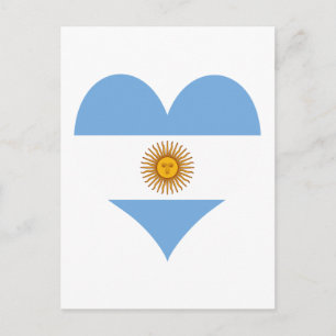 Carte Postale Coeur du drapeau argentin