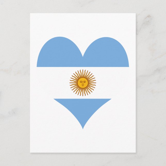 Carte Postale Coeur du drapeau argentin (Devant)