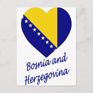 Carte Postale Coeur du drapeau de Bosnie-Herzégovine