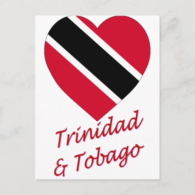 Carte Postale Coeur du drapeau de Trinité-et-Tobago (Devant)