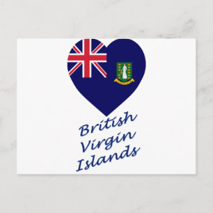 Carte Postale Coeur du drapeau des îles Vierges britanniques