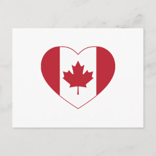 Carte postale Coeur du drapeau du Canada