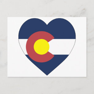 Carte Postale Coeur du drapeau du Colorado