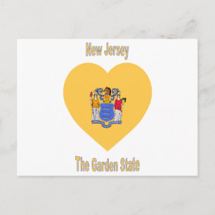 Carte Postale Coeur du drapeau du New Jersey