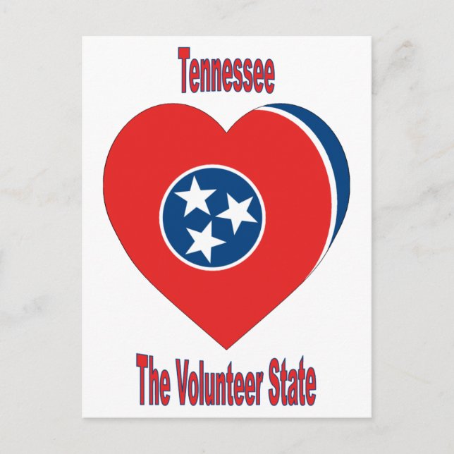Carte Postale Coeur du drapeau du Tennessee (Devant)