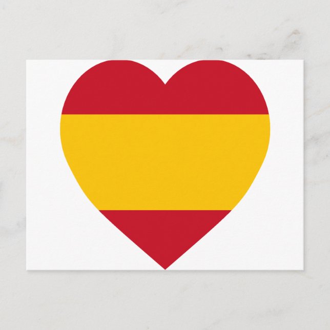 Carte Postale Coeur du drapeau espagnol (Devant)