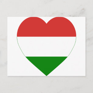 Carte Postale Coeur du drapeau hongrois
