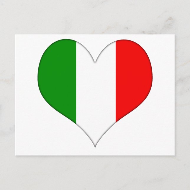 Carte Postale Coeur du drapeau italien (Devant)