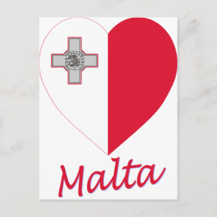 Carte Postale Coeur du drapeau maltais