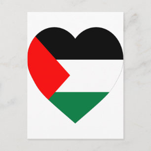 Carte Postale Coeur du drapeau palestinien