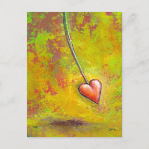 Carte Postale Cœur en mouvement - peinture contemporaine amusant