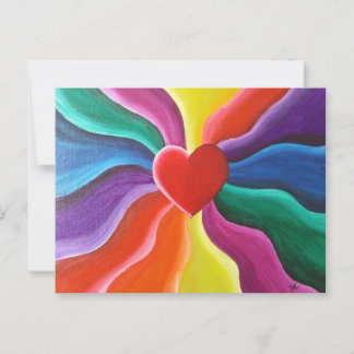 Carte postale Coeur et arc-en-ciel