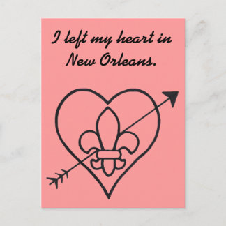 Carte Postale Coeur et Fleur De Lis d'amour de la