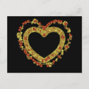 Carte Postale Coeur floral décoratif