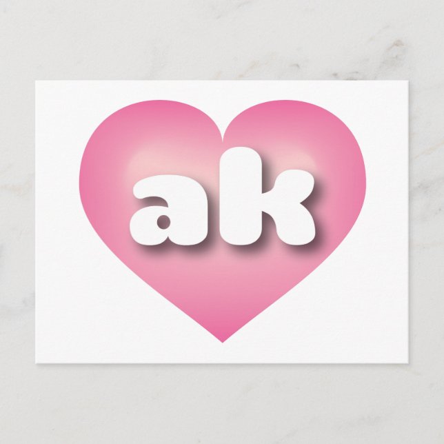 Carte Postale Coeur fondu rose de l'Alaska - J'aime le ak (Devant)