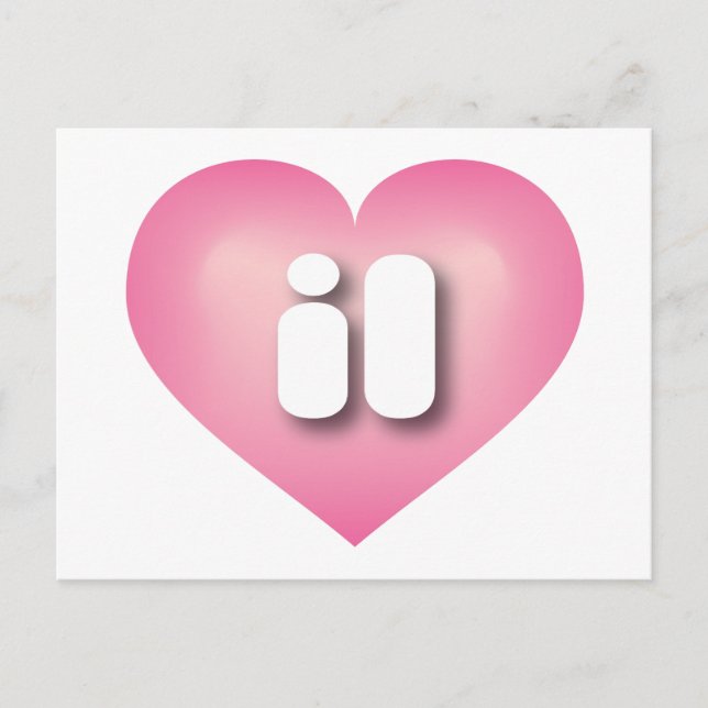 Carte Postale Coeur fondu rose de l'Illinois - I love il (Devant)
