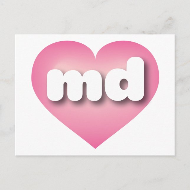 Carte Postale Coeur fondu rose du Maryland - I love md (Devant)