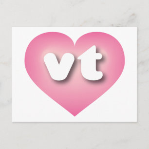 Carte Postale Coeur fondu rose du Vermont - J'aime vt