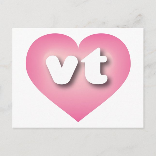 Carte Postale Coeur fondu rose du Vermont - J'aime vt (Devant)