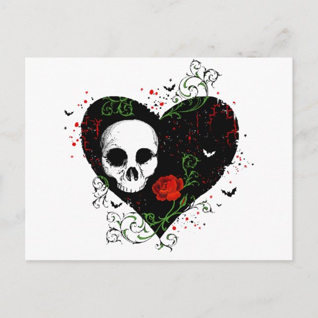 Carte Postale Coeur gothique (Devant)
