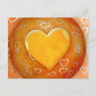 Carte Postale Coeur jaune