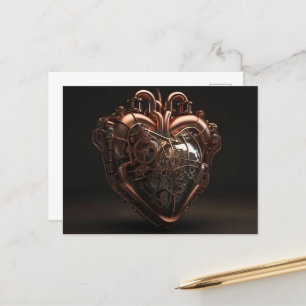 Carte Postale Coeur mécanique Steampunk