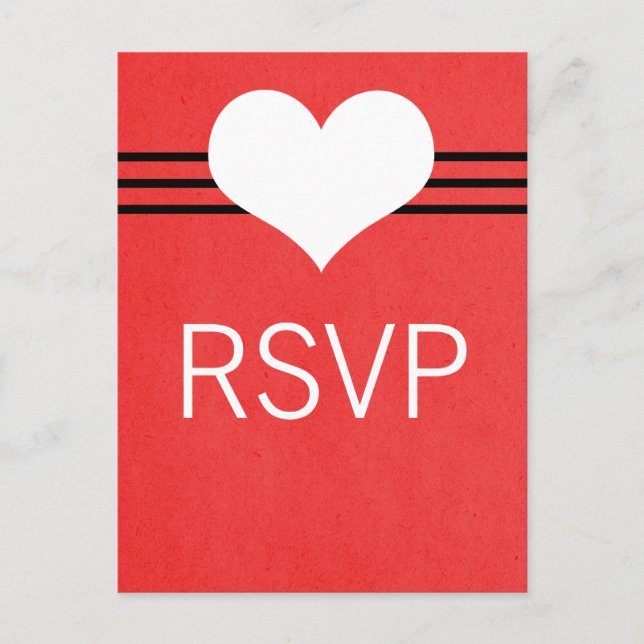Carte postale Coeur moderne RSVP, Rouge (Devant)