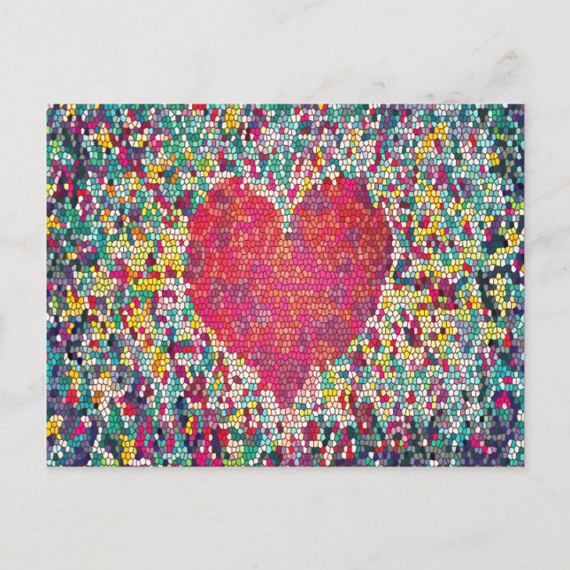 Carte Postale Coeur mosaïque (Devant)