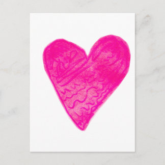 Carte Postale Coeur Motif rose