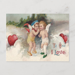 Carte Postale Coeur mou Neige Cherub Angel