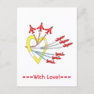 Carte postale Coeur Red Jet Planes