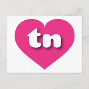 Carte Postale Coeur rose chaud du Tennessee - J'aime le tn