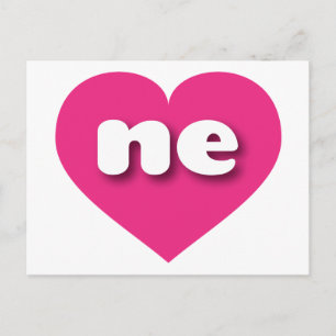 Carte Postale Coeur rose chaud Nebraska - I love ne