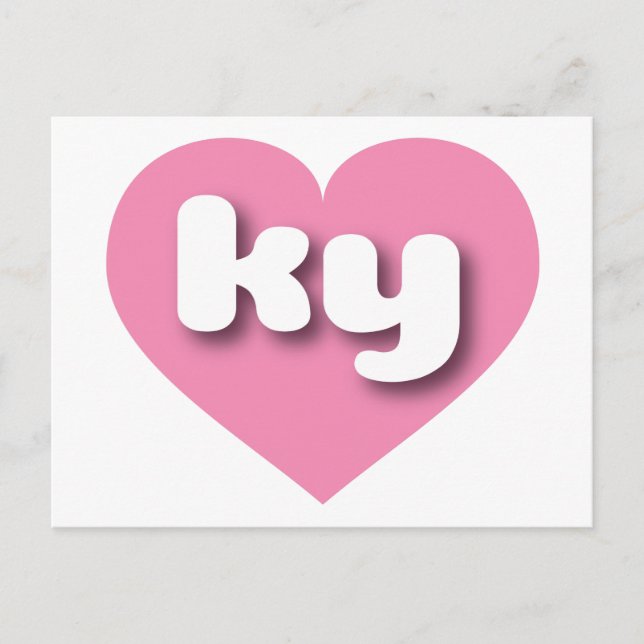 Carte Postale Coeur rose du Kentucky - J'aime ky (Devant)