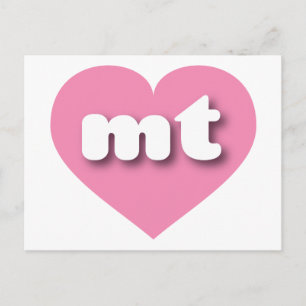Carte Postale Coeur rose du Montana - J'aime mt