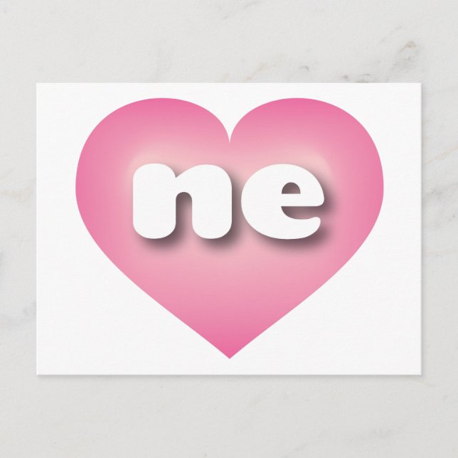 Carte Postale Coeur rose du Nebraska - I love ne (Devant)