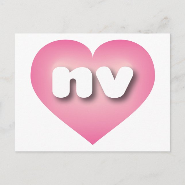 Carte Postale Coeur rose du Nevada - I love nv (Devant)