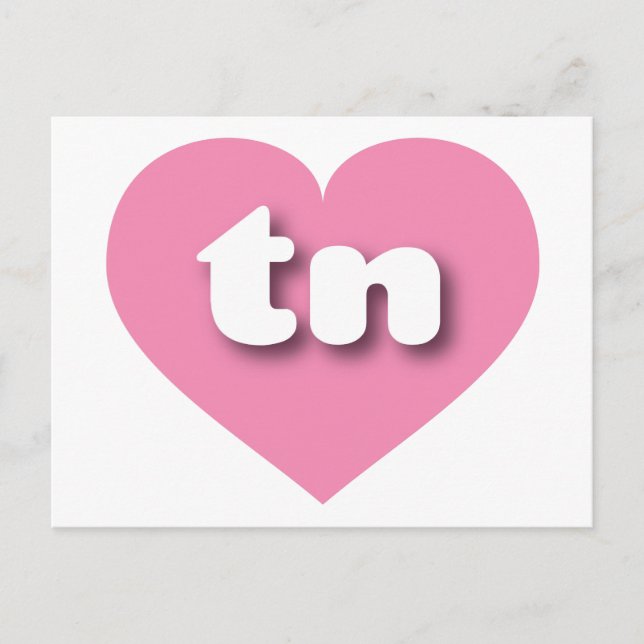 Carte Postale Coeur rose du Tennessee - J'aime le tn (Devant)