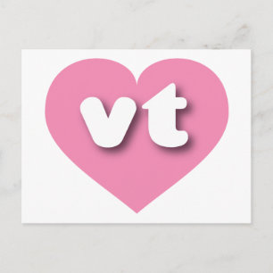 Carte Postale Coeur rose du Vermont - J'aime vt