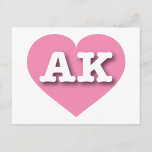 Carte Postale Cœur rose uni d'Alaska - J'aime AK