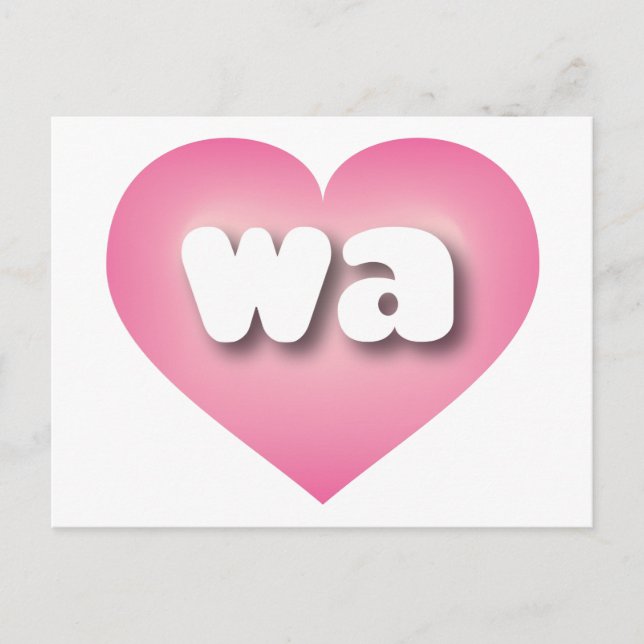 Carte Postale Coeur rose Washington - J'aime wa (Devant)