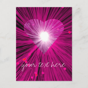 Carte postale Coeur rose 'Your Text'