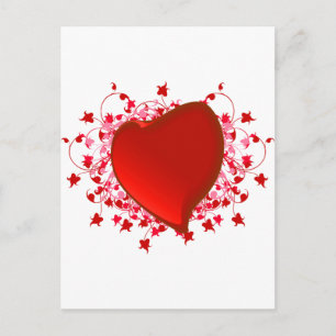 Carte Postale Coeur rouge brillant