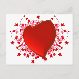 Carte Postale Coeur rouge brillant