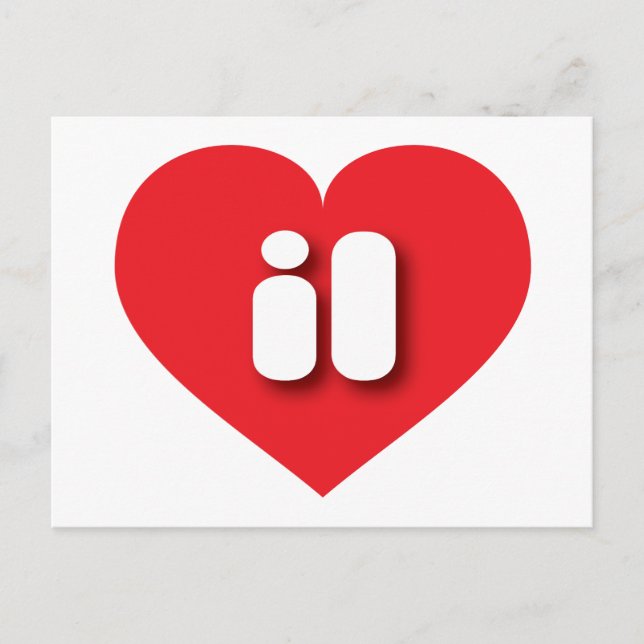 Carte Postale Coeur rouge de l'Illinois - I love il (Devant)