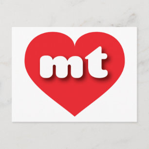 Carte Postale Coeur rouge du Montana - J'aime mt