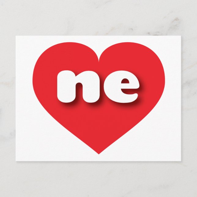 Carte Postale Coeur rouge du Nebraska - I love ne (Devant)