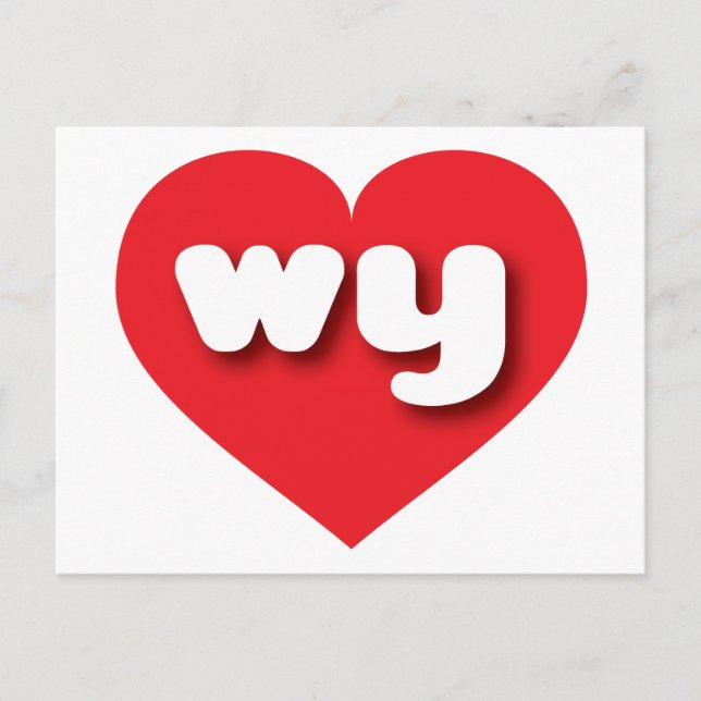 Carte Postale Coeur rouge du Wyoming - J'aime pourquoi (Devant)